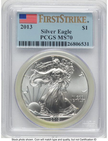 2013 Silver Eagle FS Flag 70 PCGS