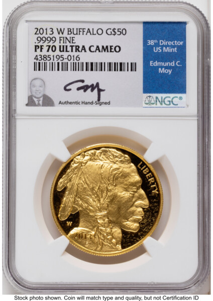 2013-W Proof Gold Buffalo 1 oz Ed Moy 70 NGC