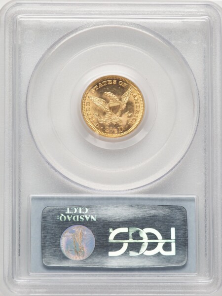 1890 $2 1/2 CAC 64 PCGS