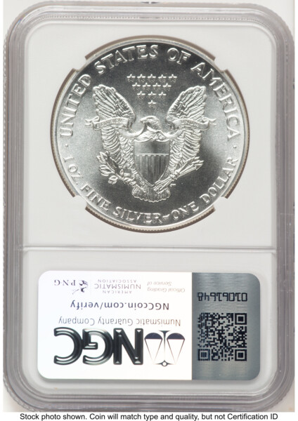 1986-(S) Silver Eagle Kenneth Bressett Portrait From US Mint Sealed Box 70 NGC