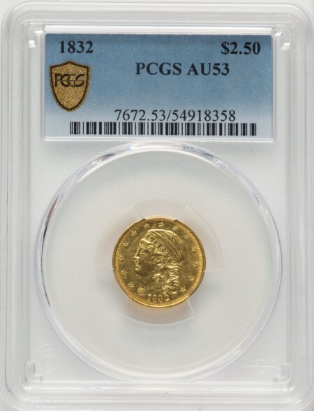 1832 $2 1/2 PCGS Secure 53 PCGS