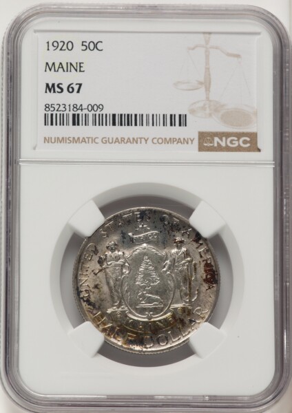 1920 50C Maine, MS Brown Label 67 NGC
