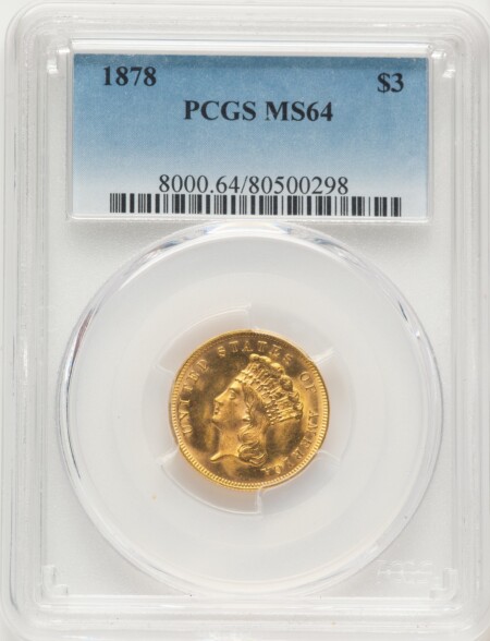 1878 $3 64 PCGS
