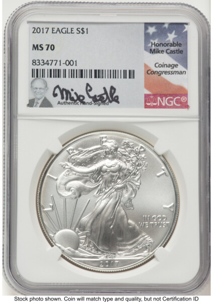 2017 Silver Eagle Mike Castle 70 NGC
