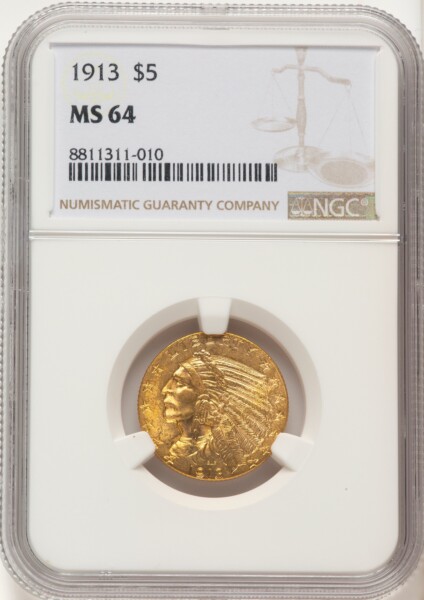 1913 $5 64 NGC