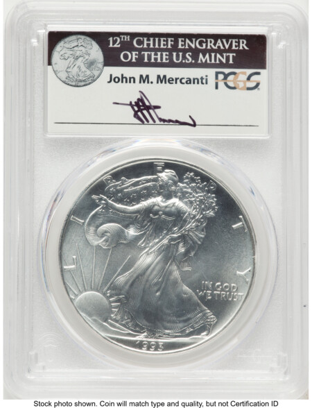 1993 Silver Eagle John Mercanti 70 PCGS