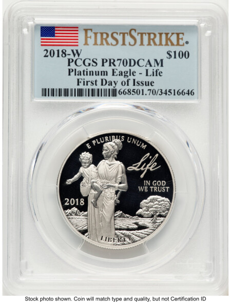 2018-W Proof Platinum Eagle 1 oz FDI FS Flag 70 PCGS