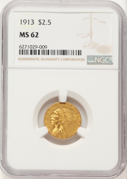 1913 $2 1/2 Brown Label 62 NGC
