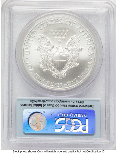 2008 Silver Eagle FS Flag 70 PCGS