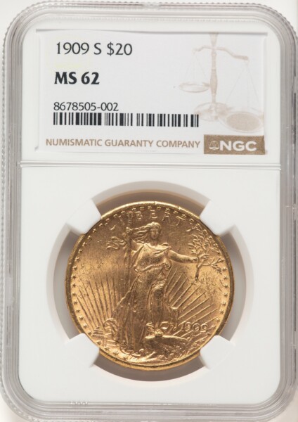 1909-S $20 62 NGC