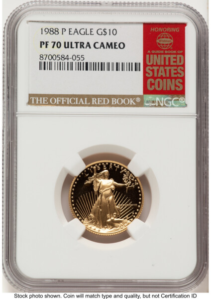1988-P Proof Gold Eagle 1/4 oz Red Book 70 NGC