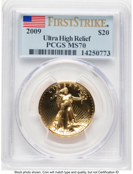 2009 G$20 Ultra High Relief FS Flag 70 PCGS