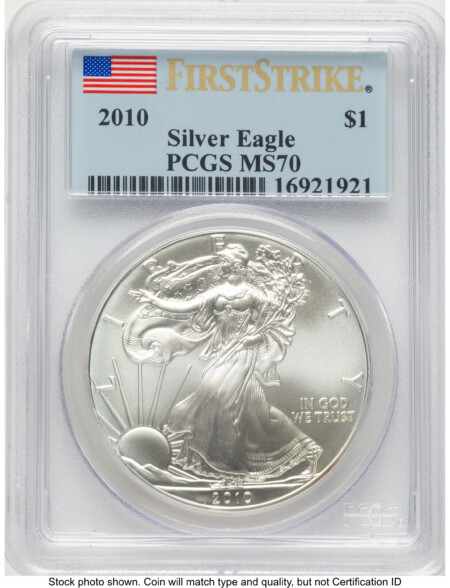 2010 Silver Eagle FS Flag 70 PCGS