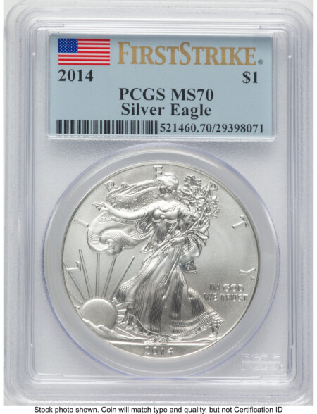 2014 Silver Eagle FS Flag 70 PCGS