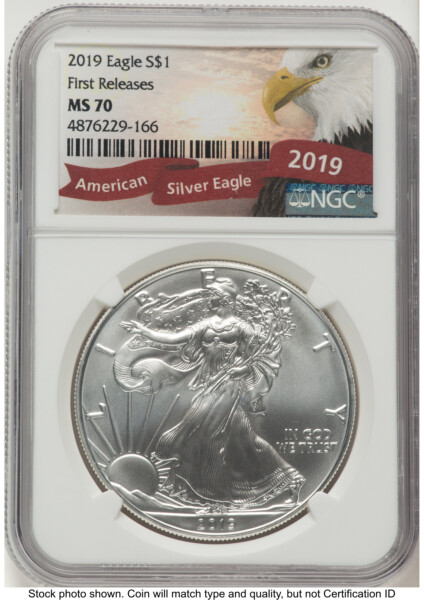2019 Silver Eagle FR Eagle Ribbon Label 70 NGC