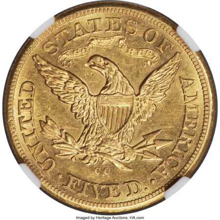 1876-CC $5 58 NGC