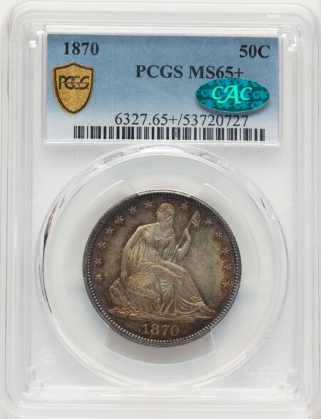 1870 50C, MS CAC PCGS Secure PCGS Plus 65 PCGS