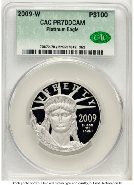 2009-W Proof Platinum Eagle 1 oz Non Designation 70 CACG