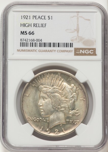 1921 S$1 Peace, MS 66 NGC