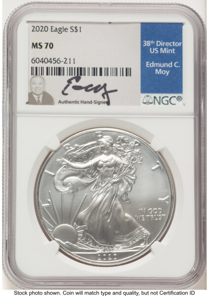 2020 Silver Eagle Ed Moy 70 NGC