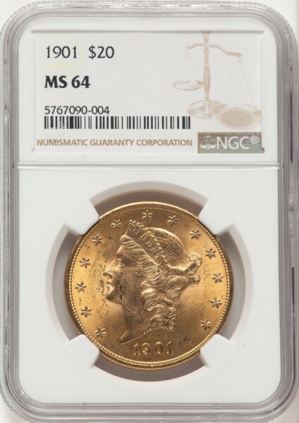 1901 $20 Brown Label 64 NGC