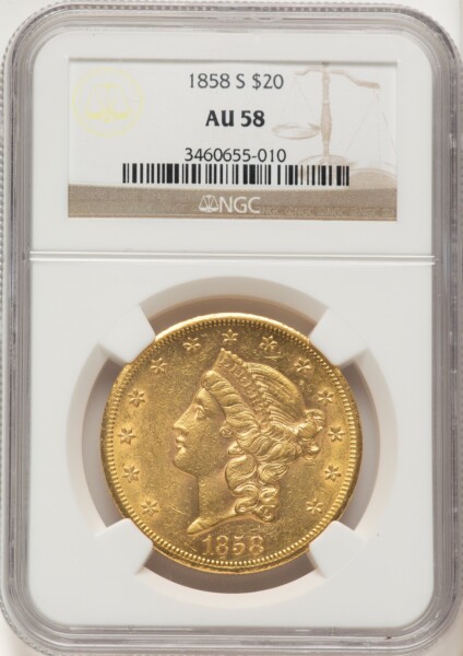 1858-S $20 58 NGC