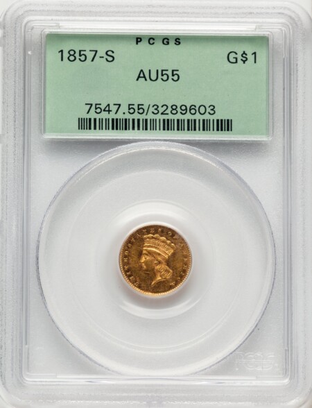 1857-S G$1 55 PCGS