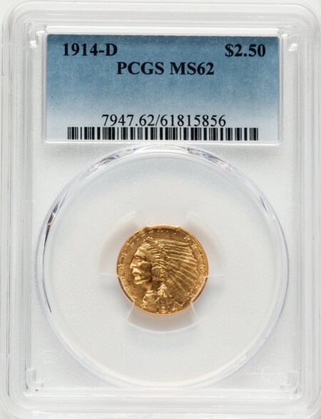 1914-D $2 1/2 62 PCGS