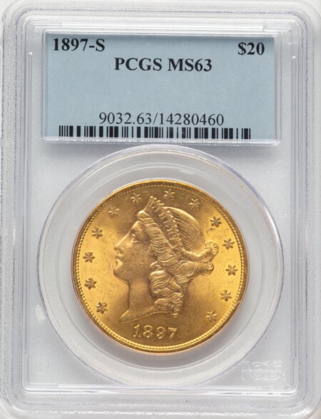 1897-S $20 Blue Label 63 PCGS