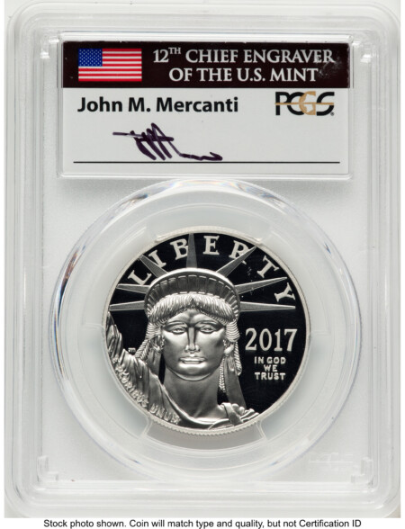 2017-W Proof Platinum Eagle 1 oz FDI John Mercanti 70 PCGS