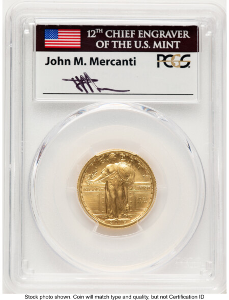 2016-W 25C Standing Liberty 100th Anniversary Gold Centennial  FDI John Mercanti Washington DC 70 PCGS