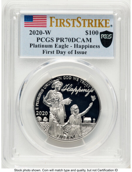 2020-W Proof Platinum Eagle 1 oz FDI FS Flag 70 PCGS