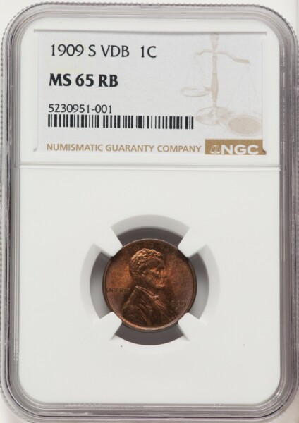 1909-S 1C VDB, RB 65 NGC