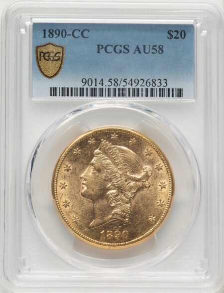 1890-CC $20 PCGS Secure 58 PCGS