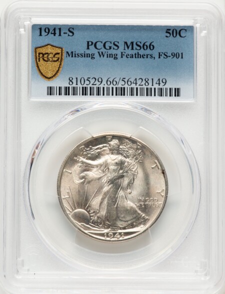 1941-S 50C, FS-901 MS PCGS Secure 66 PCGS