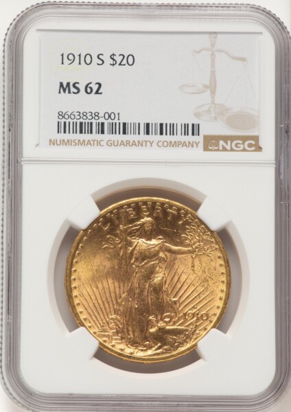 1910-S $20 62 NGC