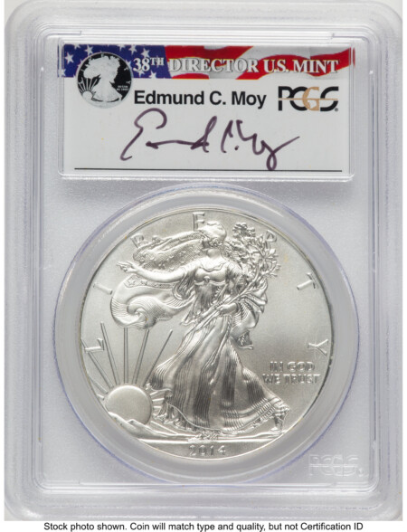 2014 Silver Eagle Ed Moy 70 PCGS