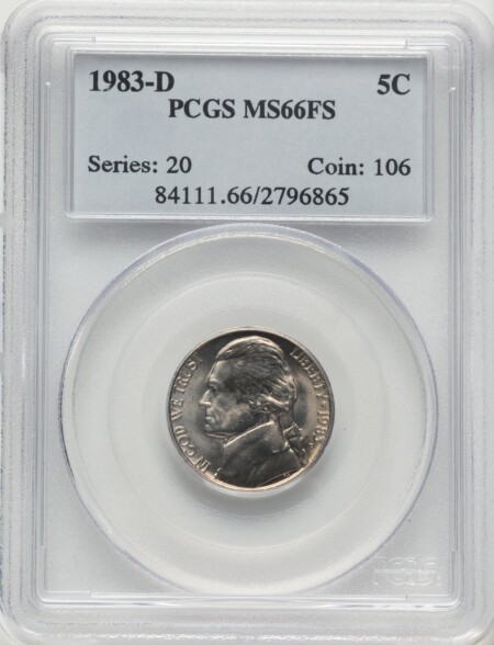 1983-D 5C, FS 66 PCGS