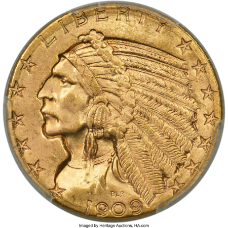 1909-D $5 CAC PCGS Plus 64 PCGS