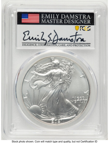 2021 Silver Eagle Type 2 FS Emily Damstra 70 PCGS