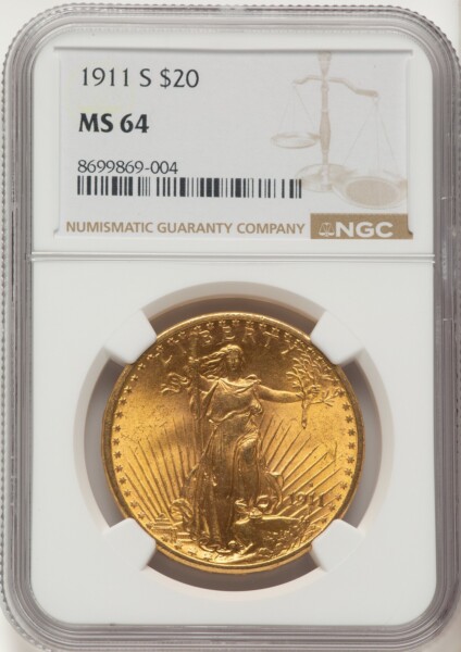 1911-S $20 64 NGC