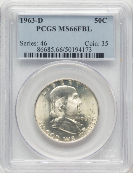 1963-D 50C, FL 66 PCGS