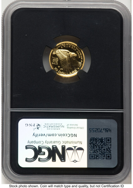 2018-W G$10 American Liberty High Relief, DC Bunting Flag Blk Core 70 NGC