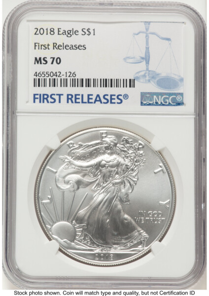 2018 Silver Eagle FR Blue 70 NGC