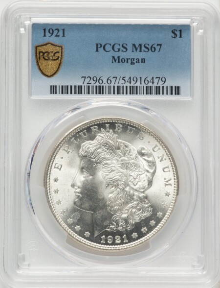 1921 S$1 Morgan, MS PCGS Secure 67 PCGS