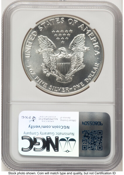 1990 Silver Eagle Early Production Mike Castle From US Mint Sealed Box 70 NGC