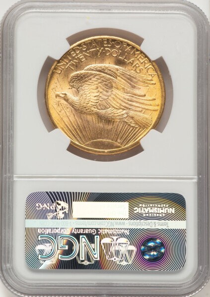 1908 $20 NO MOTTO NGC Plus Brown Label 63 NGC
