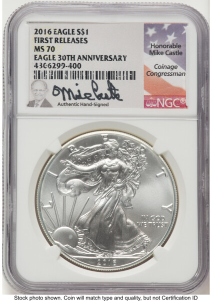 2016 Silver Eagle FR Mike Castle 70 NGC