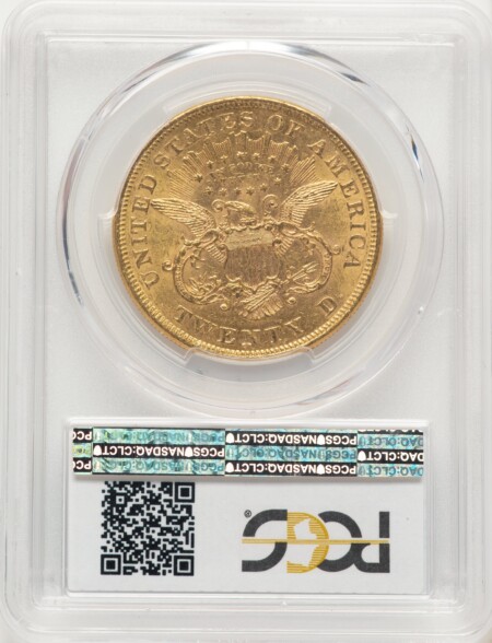 1873 $20 FS-101, MS 60 PCGS