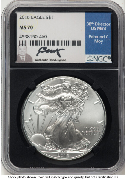 2016 Silver Eagle Ed Moy Blk Core 70 NGC